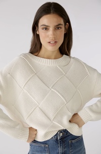 Style 78276 - Check design sweater in Ivory