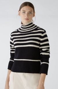 Style 79789 - Stripe high neck sweater