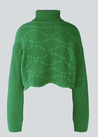Style 80028 - Scalloped hem sweater in Emerald
