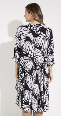 Style 231238 - Butterfly Print Dipped Hem Tunic