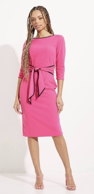 Style 221210 Pink - Jersey tie front dress