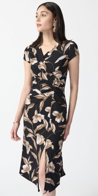 Style 242190 - Floral print wrap style dress