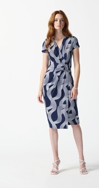 Style 242023 - Abstract print wrap style dress