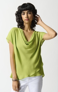 Style 242027 - Silky cowl neck top LIME