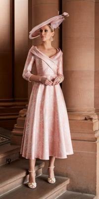 Style 991824A Pink/Silver Jacquard dress